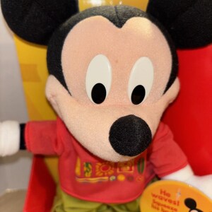 Vintage Y2K Disney Mickey Mouse Wavin' Mickey Plush Fisher-Price 2000 NEW image 4
