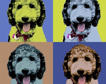 Custom Pop Art Warhol Style Poster - Rolled or stretched canvas - Pet and People