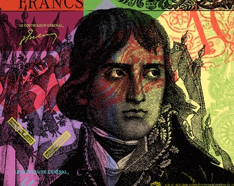 Napoleon Bonaparte Pop Art Warhol style 10000 francs banknote