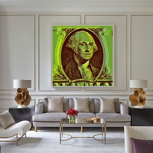 George Washington One dollar bill Pop Art Warhol style canvas image 4