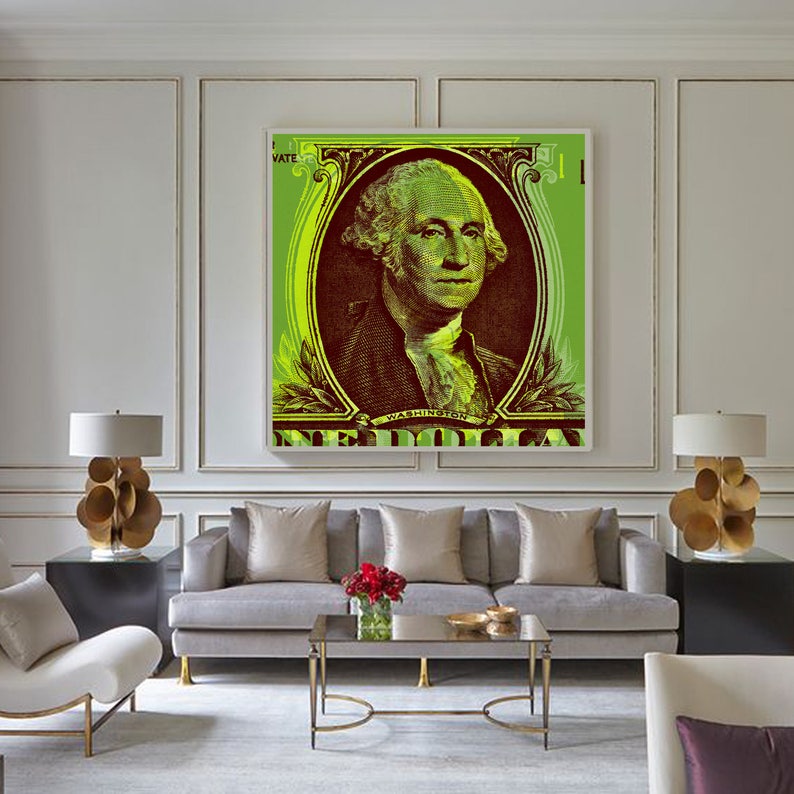 George Washington One dollar bill Pop Art Warhol style canvas image 4