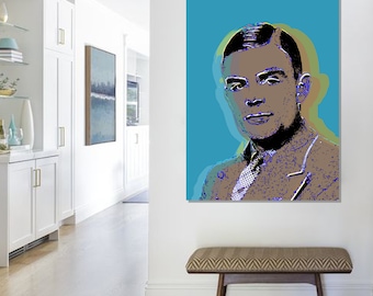 Alan Turing Pop Art Warhol style print on canvas