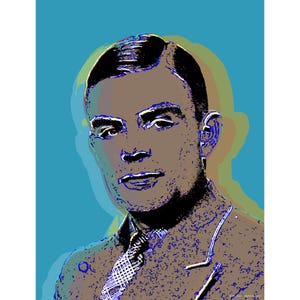 Alan Turing Pop Art Warhol style print on canvas