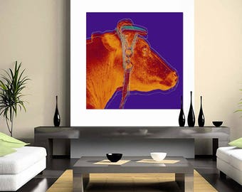 Cow Pop Art Warhol style print - giclee on canvas