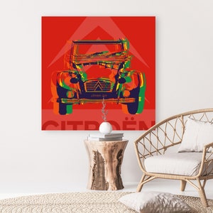 Citroen 2CV Pop Art giclee print on canvas