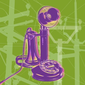Candlestick telephone Pop Art poster - giclee on canvas