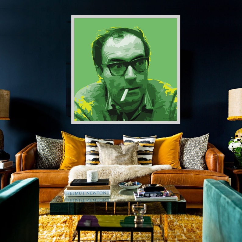 Jean luc Godard Pop Art Warhol-stijl print afbeelding 1