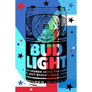 Bud Light can Pop Art print - Giclee on canvas.
