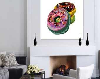 Donut Pop Art print on canvas