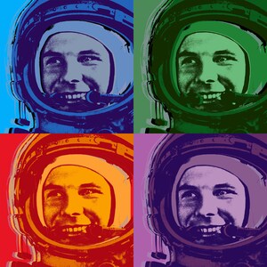 Yuri Gagarin Pop Art print - giclee on canvas image 2