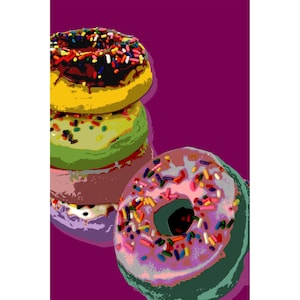 Donut Pop Art print - multicolors sprinkles