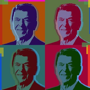 Ronald Reagan pop art  Warhol style print