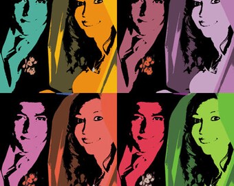 Warhol style Pop Art Print - Rolled or stretched canvas