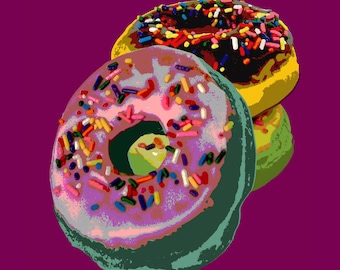 Donut Pop Art Warhol style giclee print