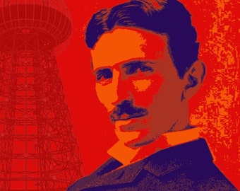 Nikola Tesla Pop Art print - canvas