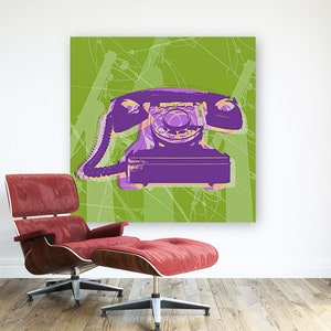 Rotary telephone Pop Art poster - giclee print on canvas