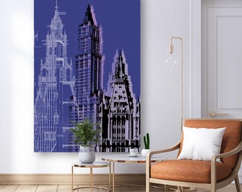 Woolworth Building - NYC - Pop Art Warhol style print.