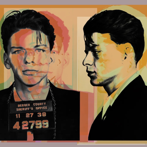 Frank Sinatra mugshot Pop Art Warhol style