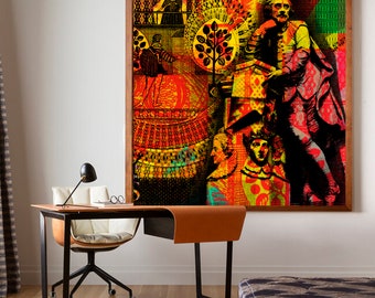 William Shakespeare Pop Art Warhol style collage - Giclee print on Canvas