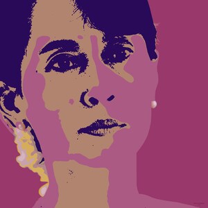 Aung San Suu Kyi Warhol style giclee print