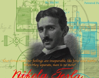 Nikola Tesla Pop Art Warhol style collage print