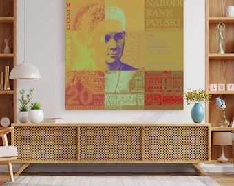 Marie Curie Warhol style giclee - 20 złotych note