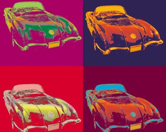 Corvette Pop Art Warhol style print