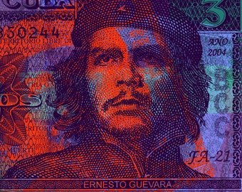 Che Guevara Pop Art - 3 peso cuban bank note - #3