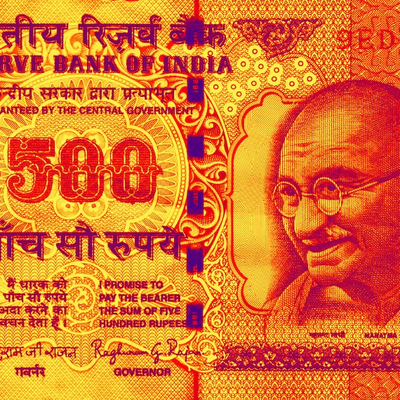 Mahatma Gandhi 500 Rupees Banknote Pop Art Warhol Style Print | Etsy