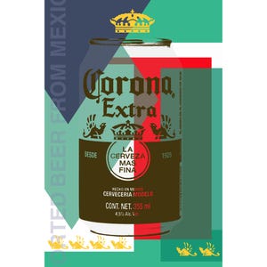 Corona Extra can Pop Art print - Giclee on vanvas