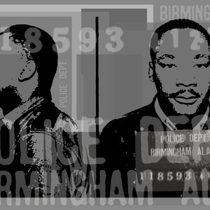 Martin Luther King mugshot Birmingham Alabama Pop Art Warhol style print image 1