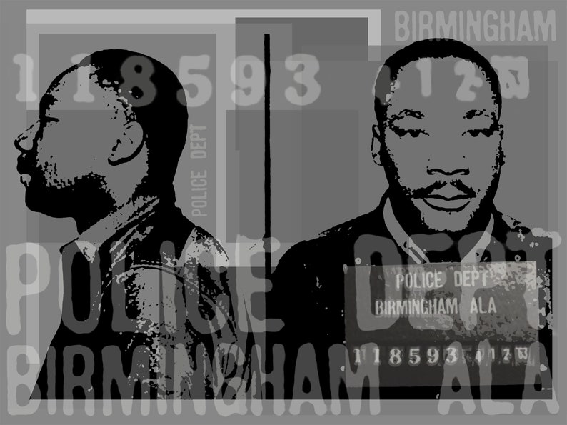 Martin Luther King mugshot Birmingham Alabama Pop Art Warhol style print image 1