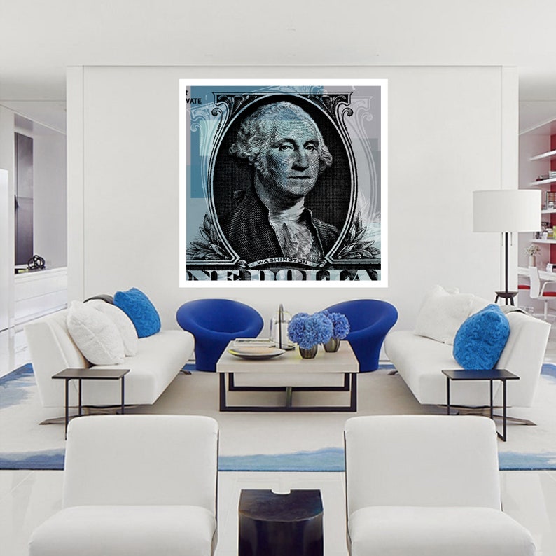 George Washington One dollar bill Pop Art Warhol style canvas image 5