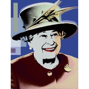 Queen Elizabeth Pop Art Warhol style print on canvas