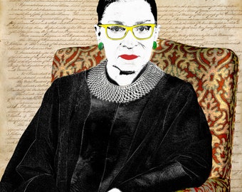 Ruth Bader Ginsburg and the Constitution Pop Art Warhol style print.