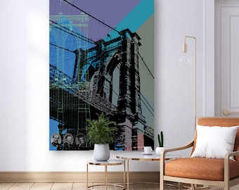 Brooklyn Bridge - NYC - Pop Art Warhol style giclee print