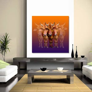 Brahman cow Pop art print canvas image 4