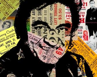 Johnny Cash Pop Art Warhol style print