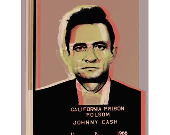 Johnny Cash mugshot - Pop Art Warhol style
