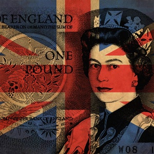 Queen Elizabeth Pop Art Warhol style print