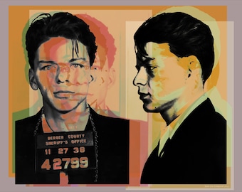 Frank Sinatra mugshot Pop Art Warhol style