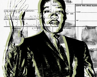 Martin Luther King - MLK - Pop Art Warhol style collage on canvas