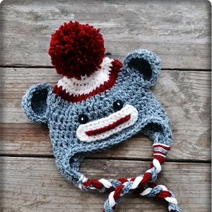 PDF Crochet Pattern - Sock Monkey Hat by AngelsChest Crochet Pattern No. 10