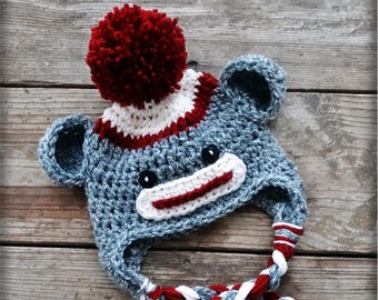 PDF Crochet Pattern - Sock Monkey Hat by AngelsChest Crochet Pattern No. 10