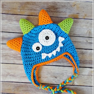 CROCHET PATTERN Monster Hat Cute for Boys or Girls Sizes - Etsy