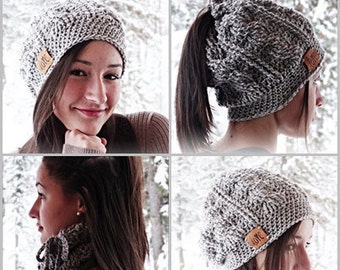 Crochet Pattern - Ponytail Beanie Hat Scarf by AngelsChest - Pattern No. 72