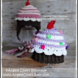 Crochet CUP CAKE Hat PDF Pattern Sizes Newborn to Adult Boutique Design No. 32 by AngelsChest image 3