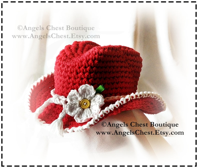 COWBOY Crochet Hat Pattern Size Newborn to Adult Boutique Design No. 53 by AngelsChest image 3