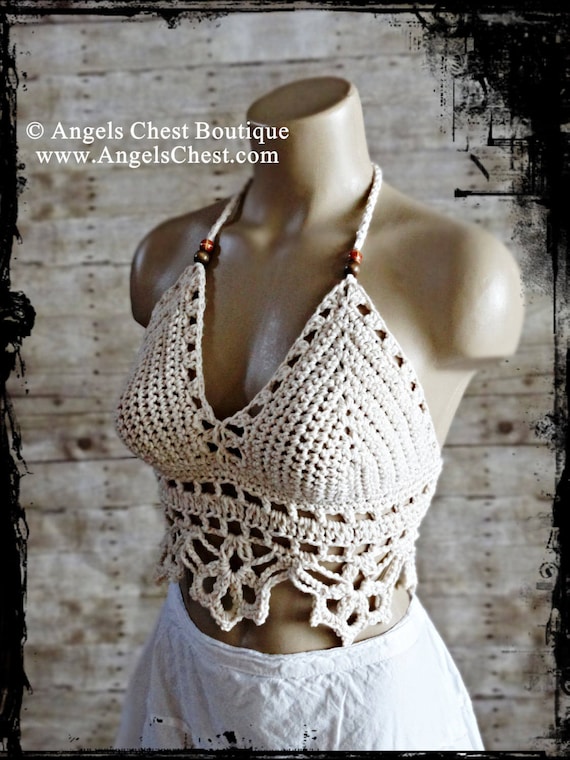 Crochet Crop Top, Cotton Crop Top, Halter Tank Top, Festival Clothing, Boho  Hippie Crop Top, Crop Tops, Custom Made Bra -  Canada