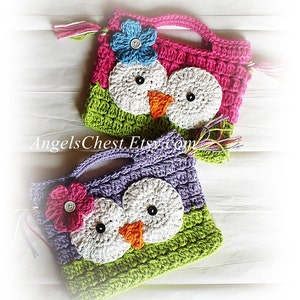 PDF PATTERN Cute Hand Crochet OWL Purse Handbag Boutique Design - No. 15